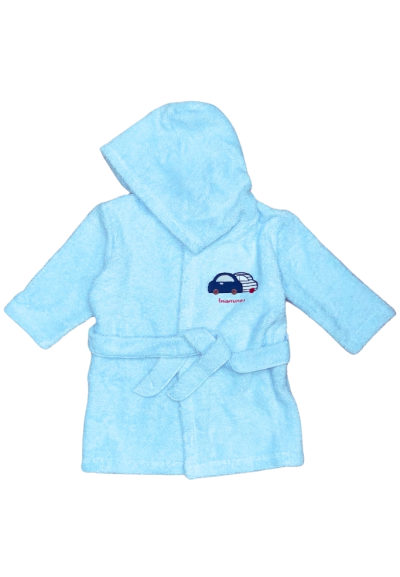 Accappatoio in spugna per neonato, con dolce stampa ricamata.  - Vendi