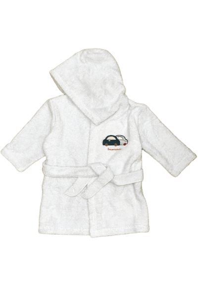 Accappatoio in spugna per neonato, con dolce stampa ricamata.  - Vendi