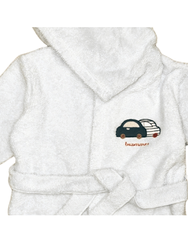 Accappatoio in spugna per neonato, con dolce stampa ricamata.  - Vendi 2