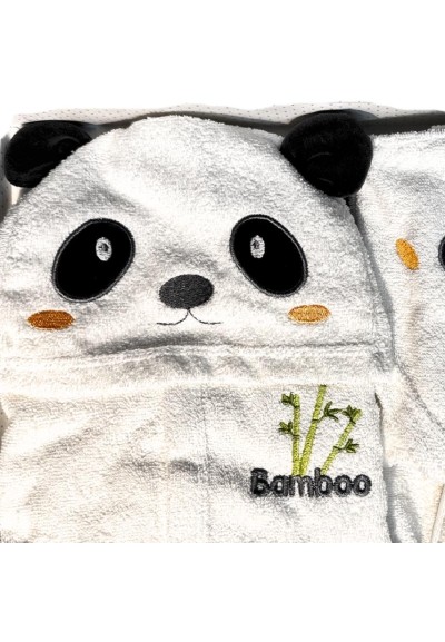 Set Coccole Panda – Accappatoio, Pantofoline e Asciugamano Baby  - Ven