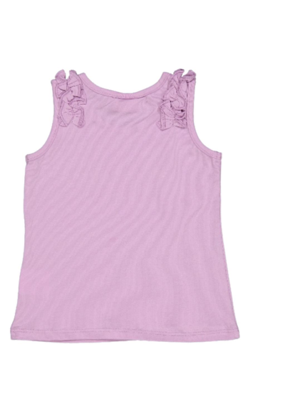Canotta lilla con volant su spalle  - Vendita Moda sportiva