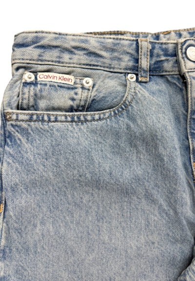 Jeans da Ragazza Calvin Klein Chiaro a Gamba Larga  - Vendita Moda