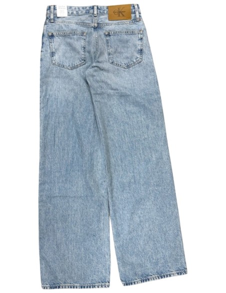 Jeans da Ragazza Calvin Klein Chiaro a Gamba Larga  - Vendita Moda