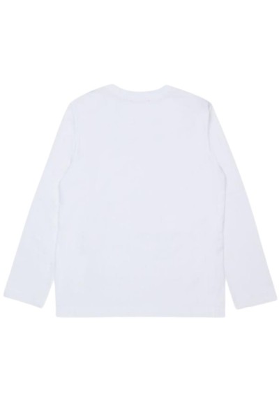 T-shirt Diesel bianca ragazzi manica lunga – Ricamo logo – Unisex casu